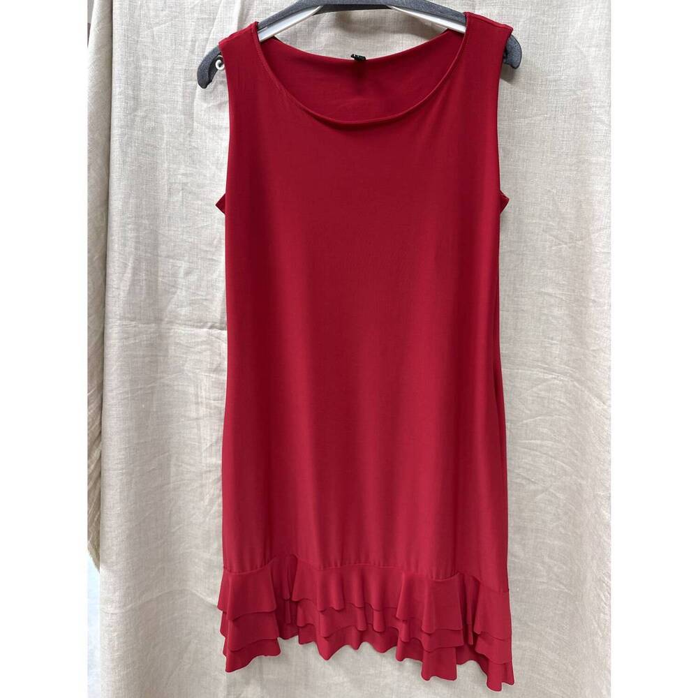 NEW FASHQUE women's mini ruffle dress in red